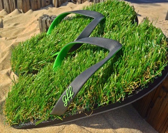 Grass Flip Flops - Black/Green