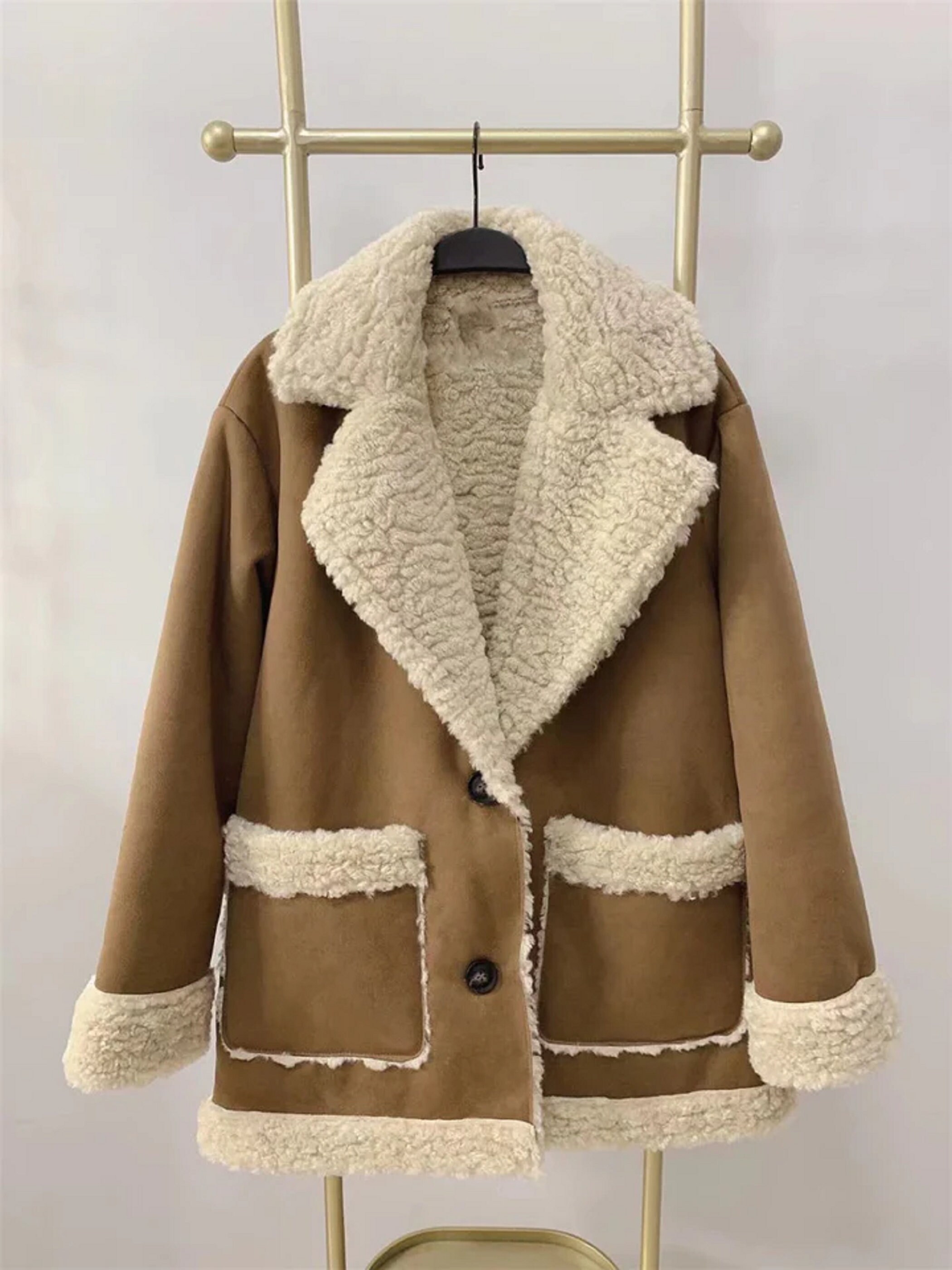 Y2K Alla Coat Fluffy Penny Lane Coat/ Faux Fur Collar Jacket - Etsy