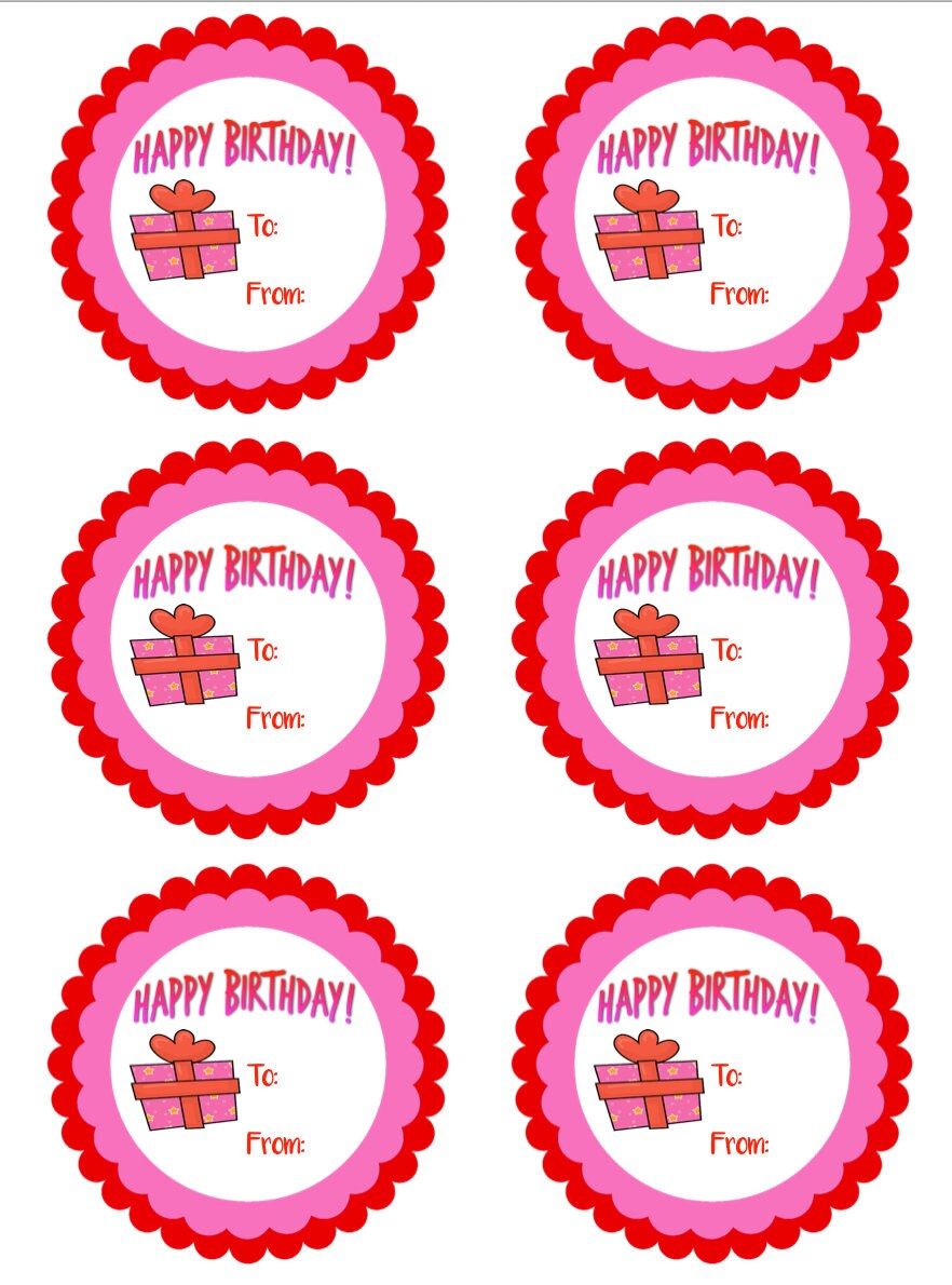 Happy Birthday Gift Tags Printable Birthday Gift Tags Etsy