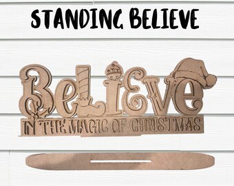 Standing Believe, shelf sitter, DIY