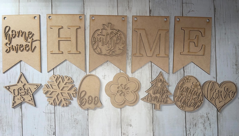 Interchangeable Banner, Home Sweet Home, Seasons, DIY - Etsy