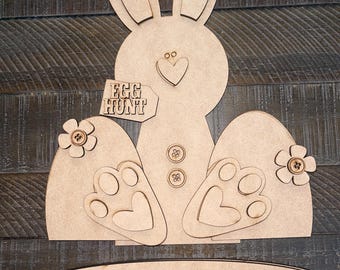 Standing bunny, tiered tray, DIY