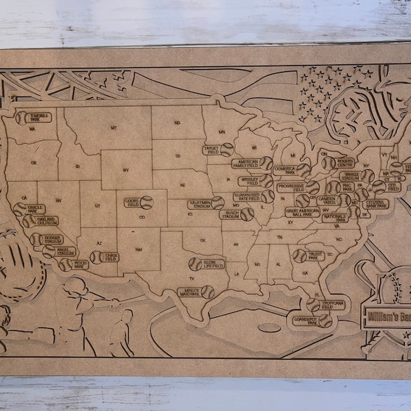 Baseball Stadium Map Frame Etsy