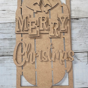Merry Christmas sled, sleigh, door hanger, DIY