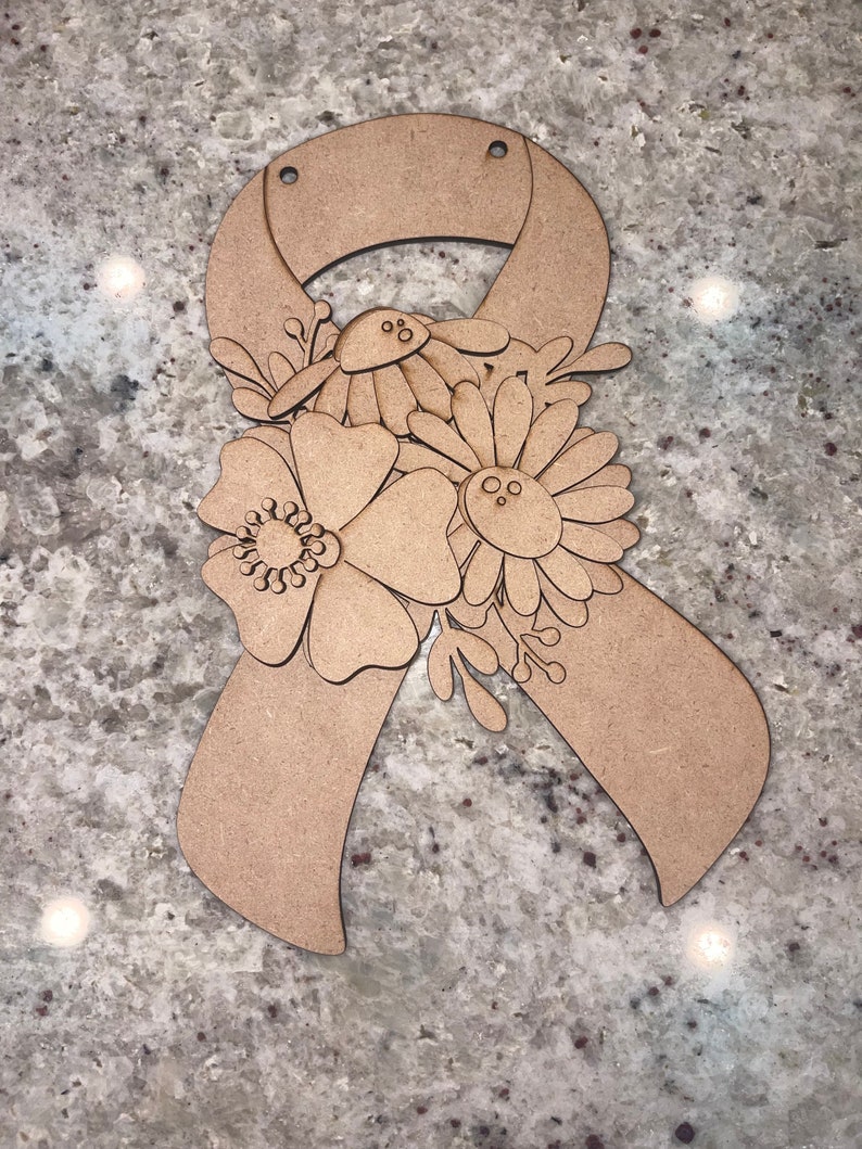 Cancer Ribbon, Door Hanger, DIY - Etsy