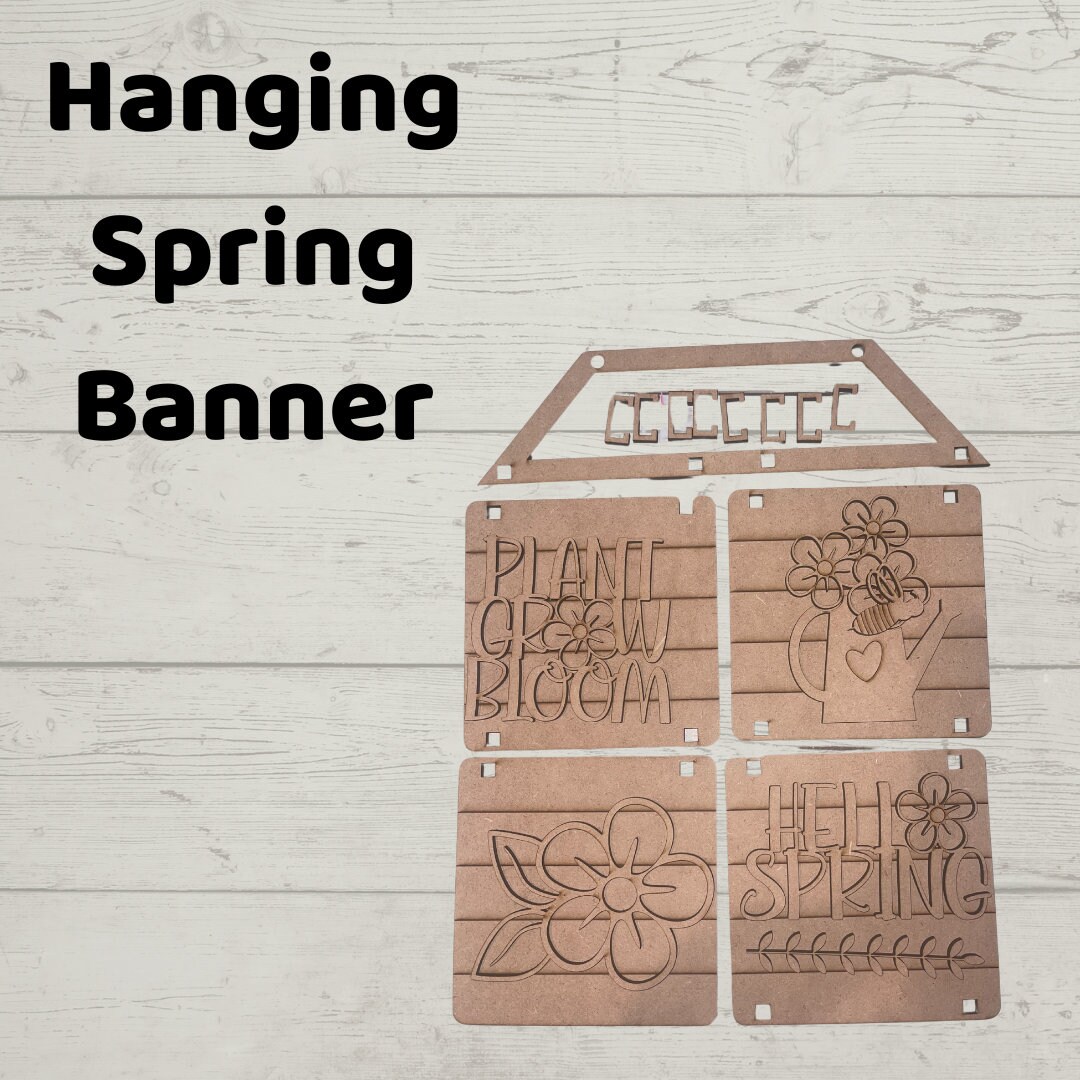 Hanging Spring Banner, Hello Spring, DIY - Etsy