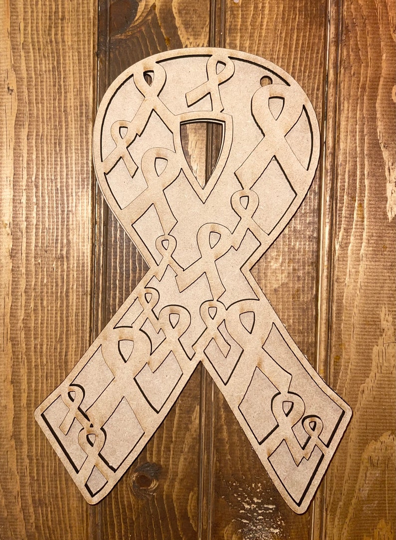 Cancer Ribbon, Fighter, Door Hanger, DIY - Etsy