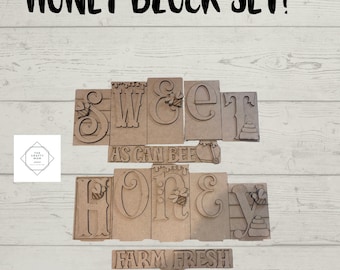 Honey, word block, sweet, farmfresh, DIY