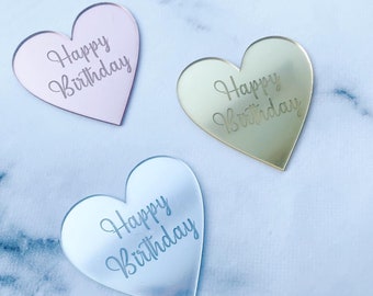 Happy Birthday Cupcake Topper - Cupcake Charm Herz - Acryl Cupcake Anhänger - Cupcake Anhänger