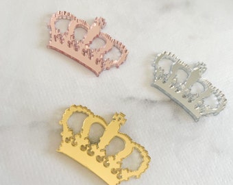 Crown cake charm - Acrylic crown cupcake charm - Crown cake topper- Crown cake accessory - Princess themed topper - Princess cupcake topper