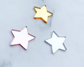 Star cupcake topper - Acrylic star cupcake charm - Star cake topper- Star themed cake accessory