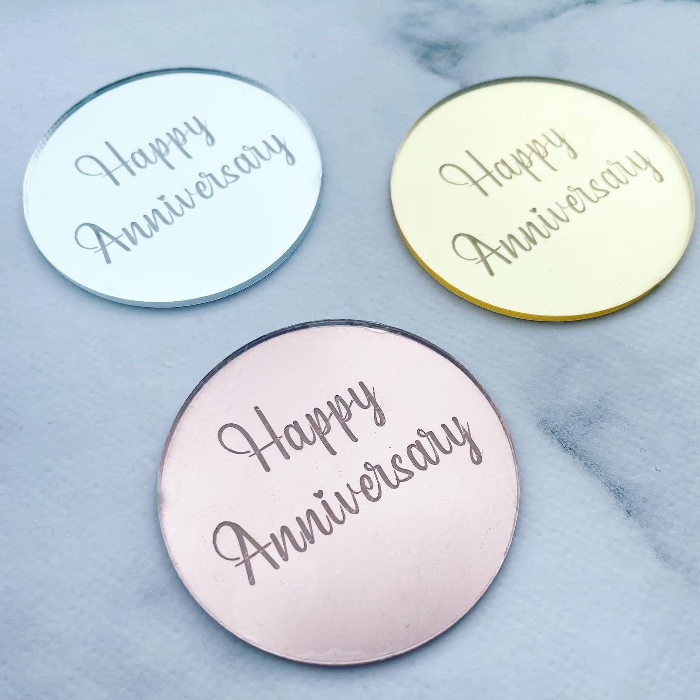 Happy Anniversary Cupcake Topper Cupcake Charm Disc Etsy UK