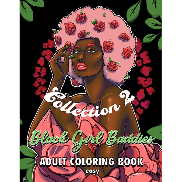 5 Coloring Pages Black Girl Magic Digital Download Collection 2