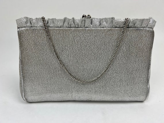 HL USA Silver lame Shimmering Clutch ~ Harry Levi… - image 1