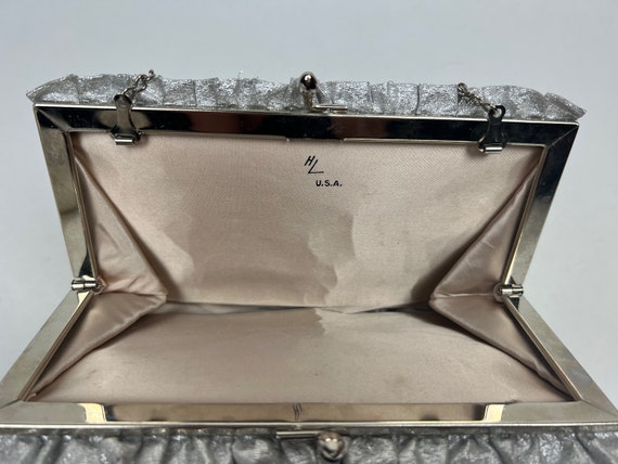 HL USA Silver lame Shimmering Clutch ~ Harry Levi… - image 2