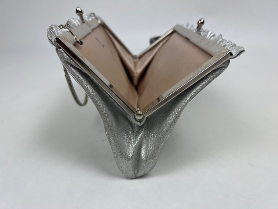 HL USA Silver lame Shimmering Clutch ~ Harry Levi… - image 3