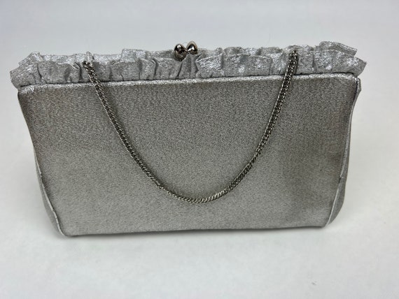 HL USA Silver lame Shimmering Clutch ~ Harry Levi… - image 4