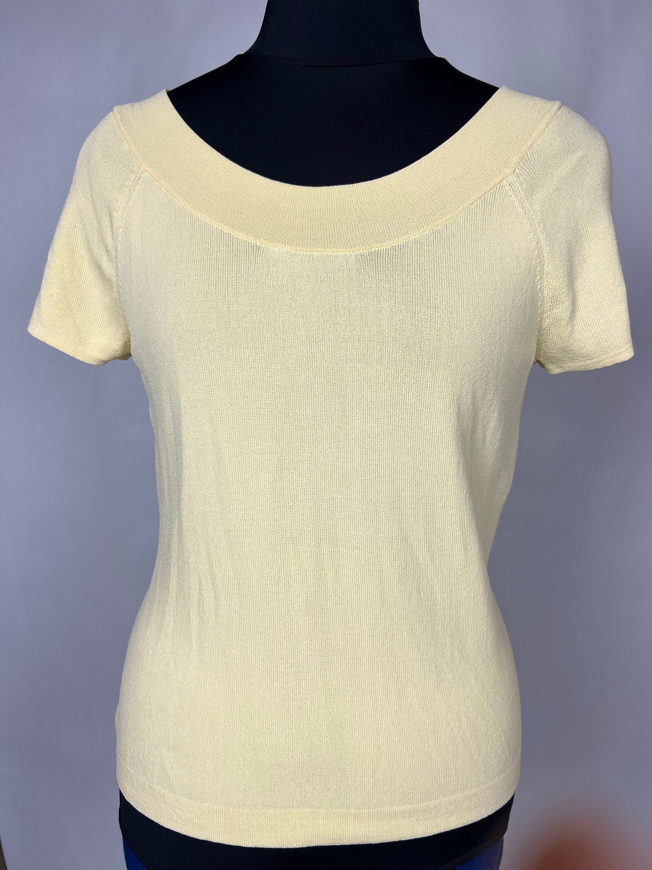 Yellow Sweater 90s Vintage Talbots 50s 