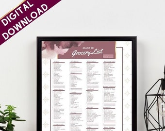 Master Grocery List  | Instant Download & Print