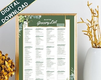 Master Grocery List  | Instant Download & Print
