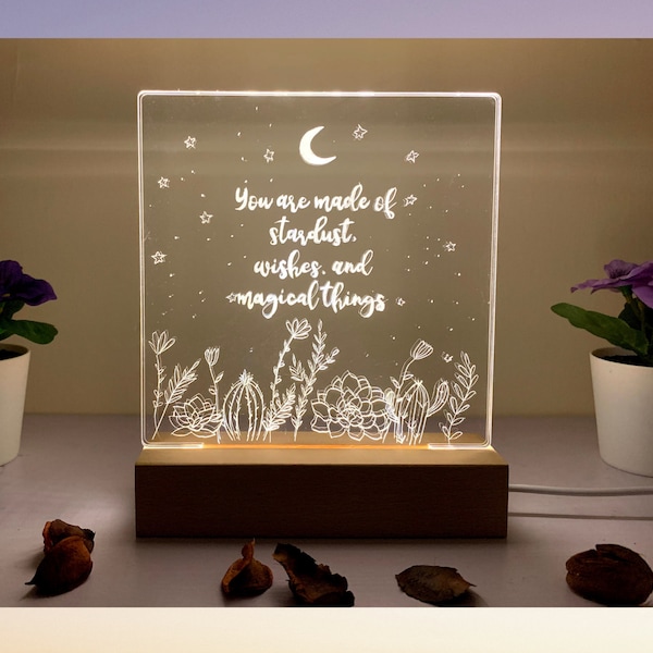 The Glow-Mi DIY Engraving Mood Light (Warm Yellow) - DIY Activity at Home, Unique Home Decor, Cozy Acrylic Lighting, Personalized Gift