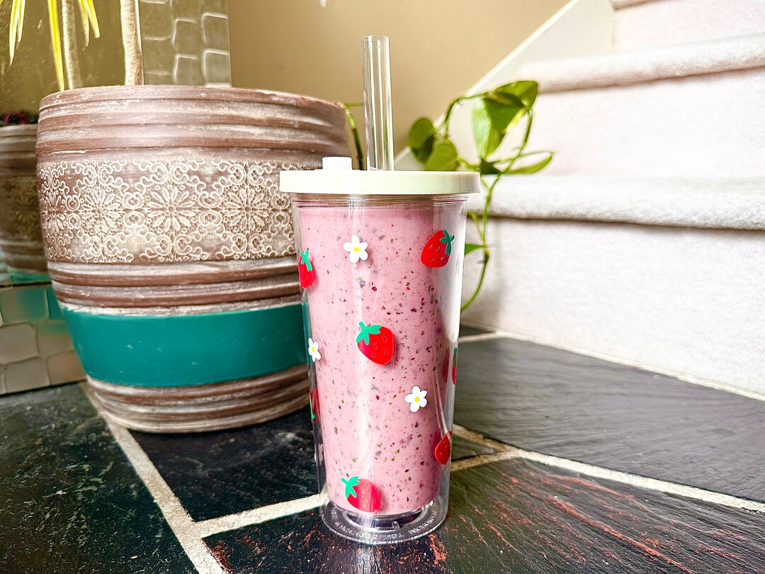 24oz Reusable Double Walled Boba Tumbler, Smoothie Cup, Bubble Tea Cup