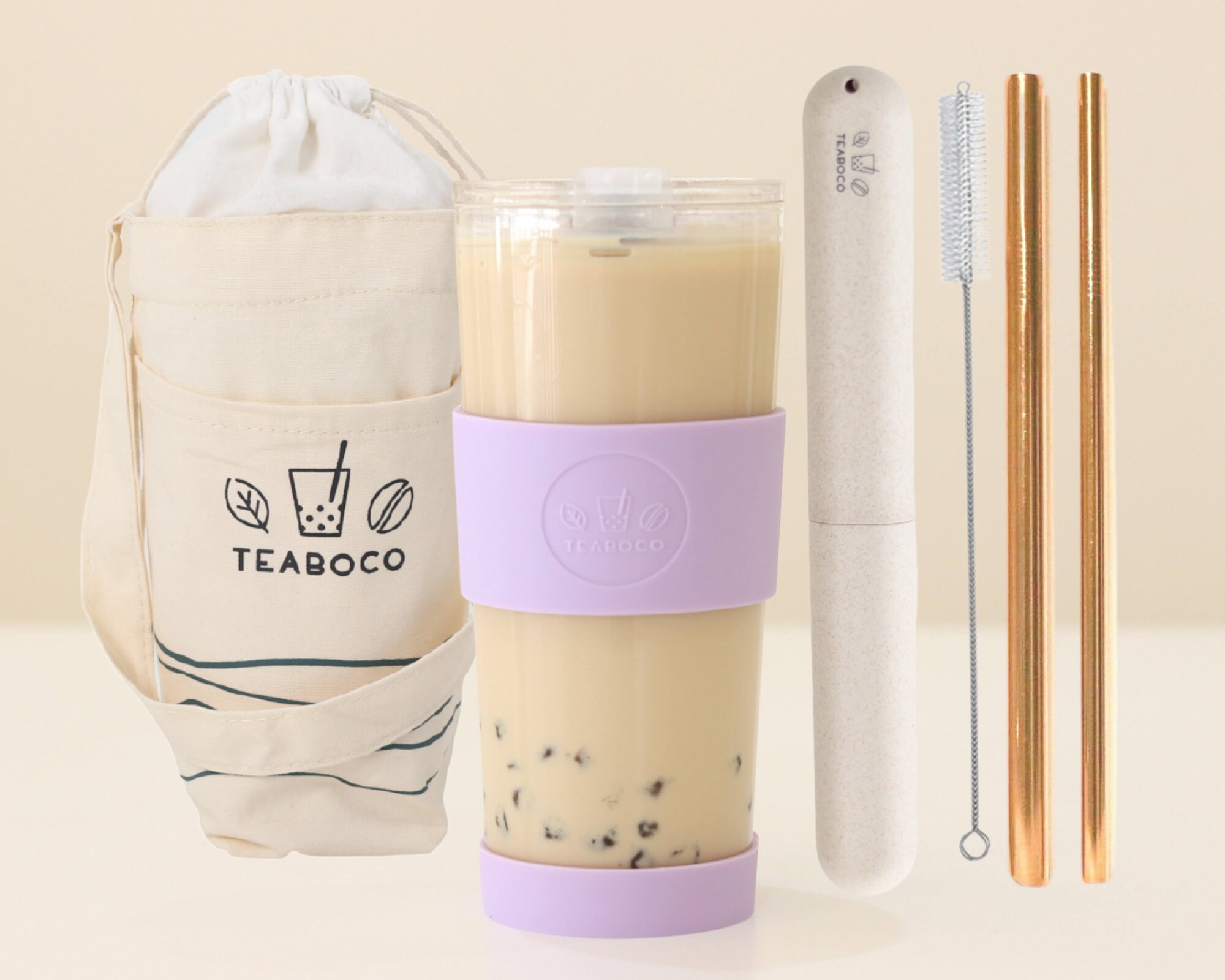 24oz Reusable Glass Boba Cup 10 Piece Boba Tea Set: Great | Etsy