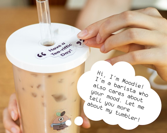 Reusable Iced Coffee Cup With Lid And Straw,Double Wall Clear Tumblers,  Bubble Tea Cup, Smoothie Cup, Leakproof Plastic Coffee Cups