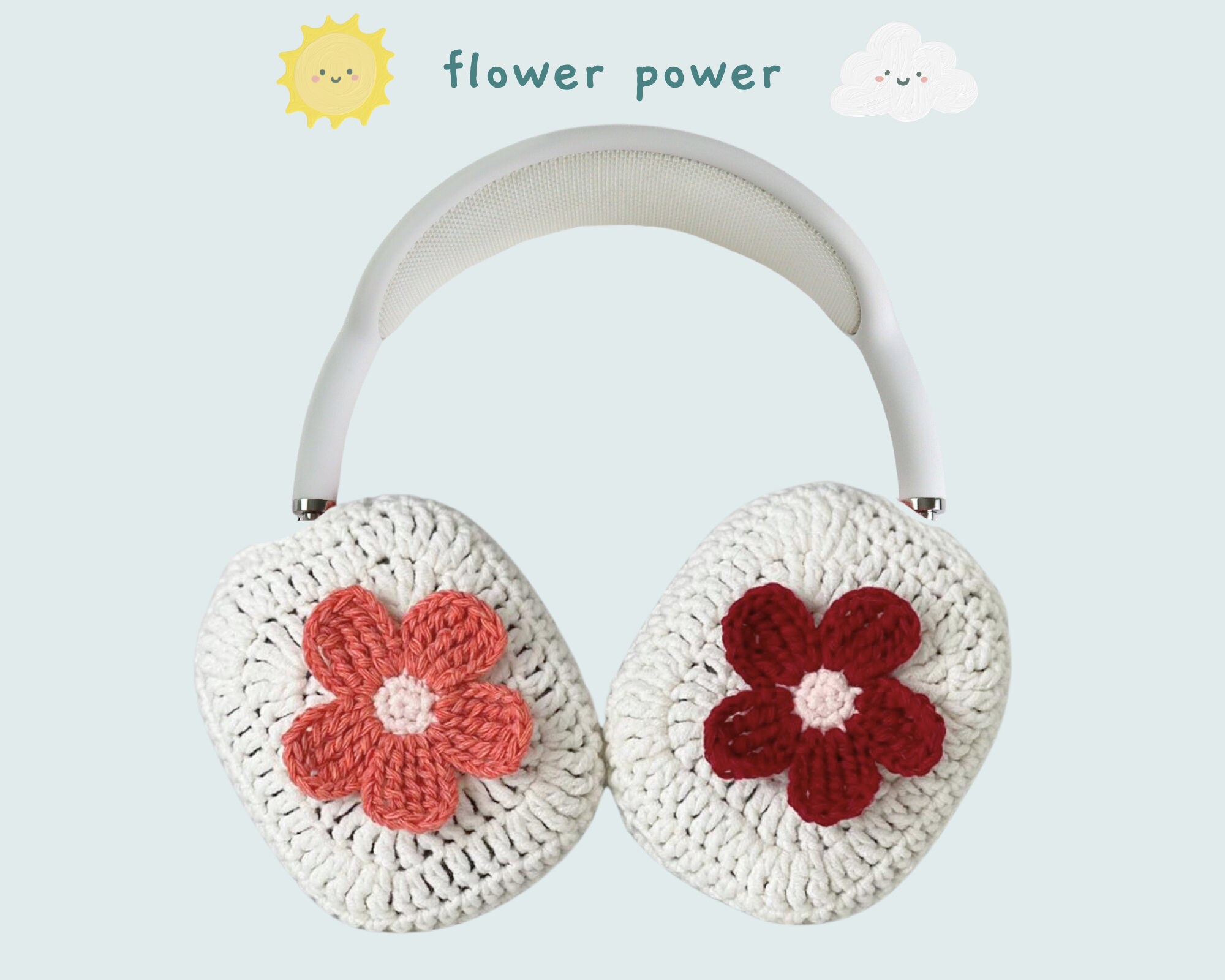 まい様オーダー品　花モチーフのAirPods MAXヘッドフォンカバー Amazon.com: JLSDBMZ for AirPods Max Case,Cute Pink Flower