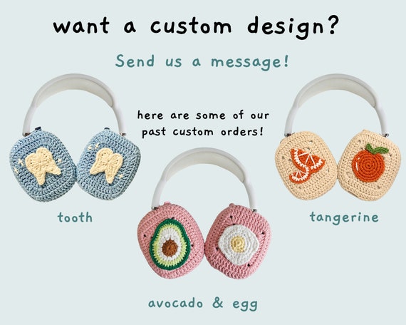 AirPods Max用ヘッドホンカバー | 貝殻とヒトデのデザイン | かぎ針