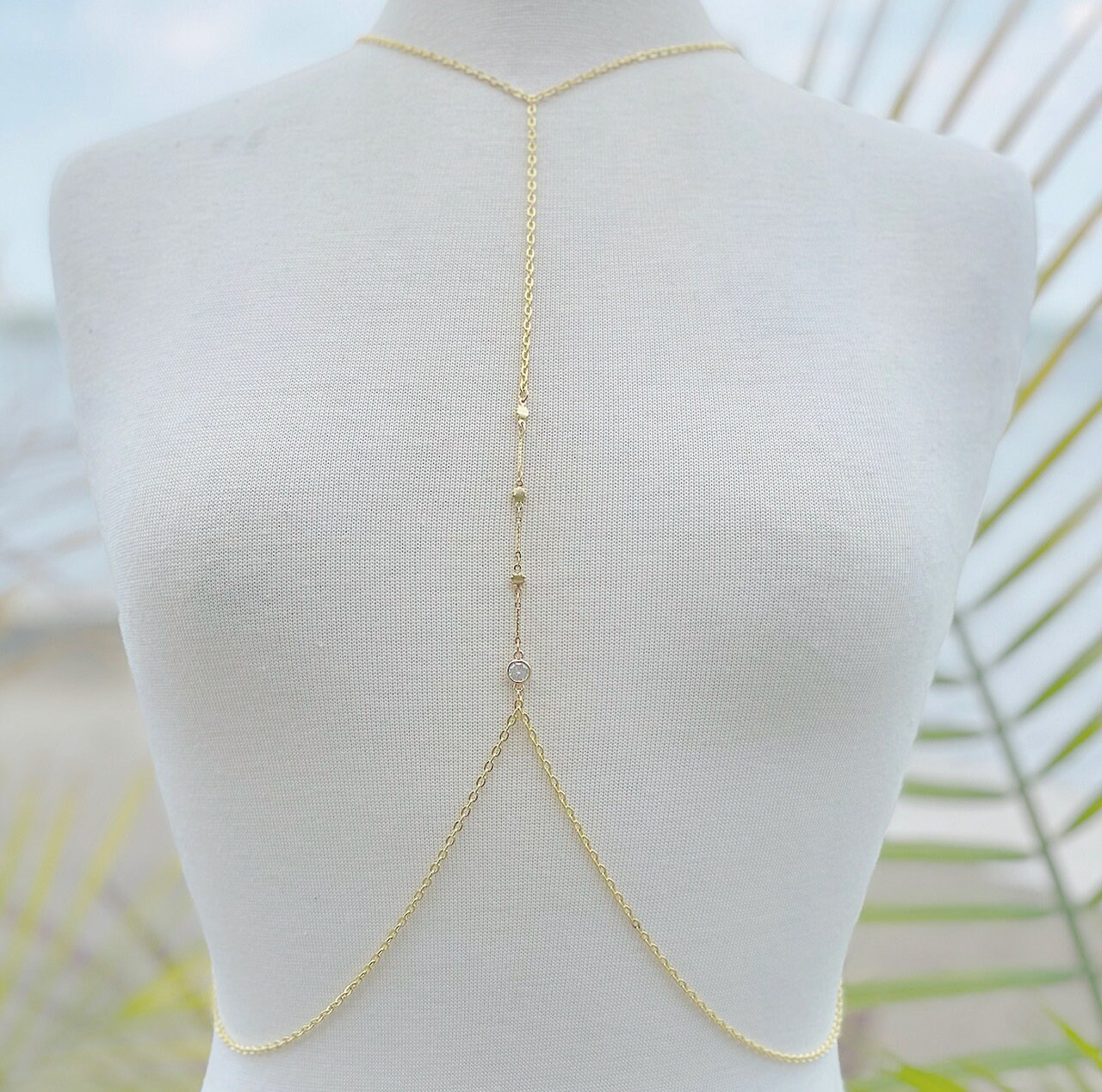 Body chain belly chain necklace dainty layered stacked Etsy