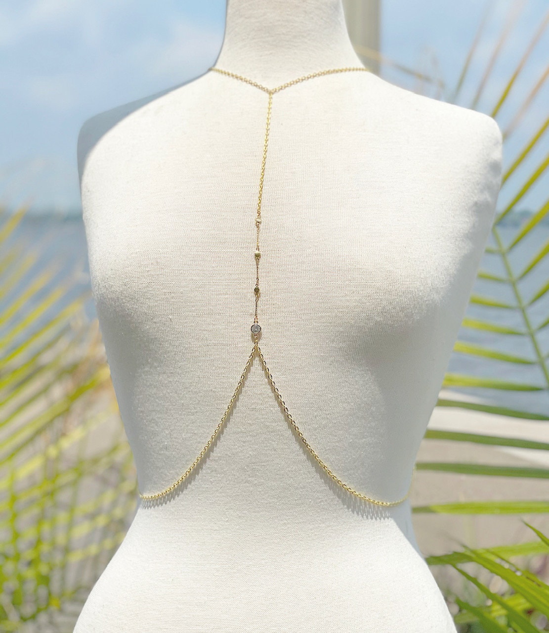 Body chain belly chain necklace dainty layered stacked Etsy