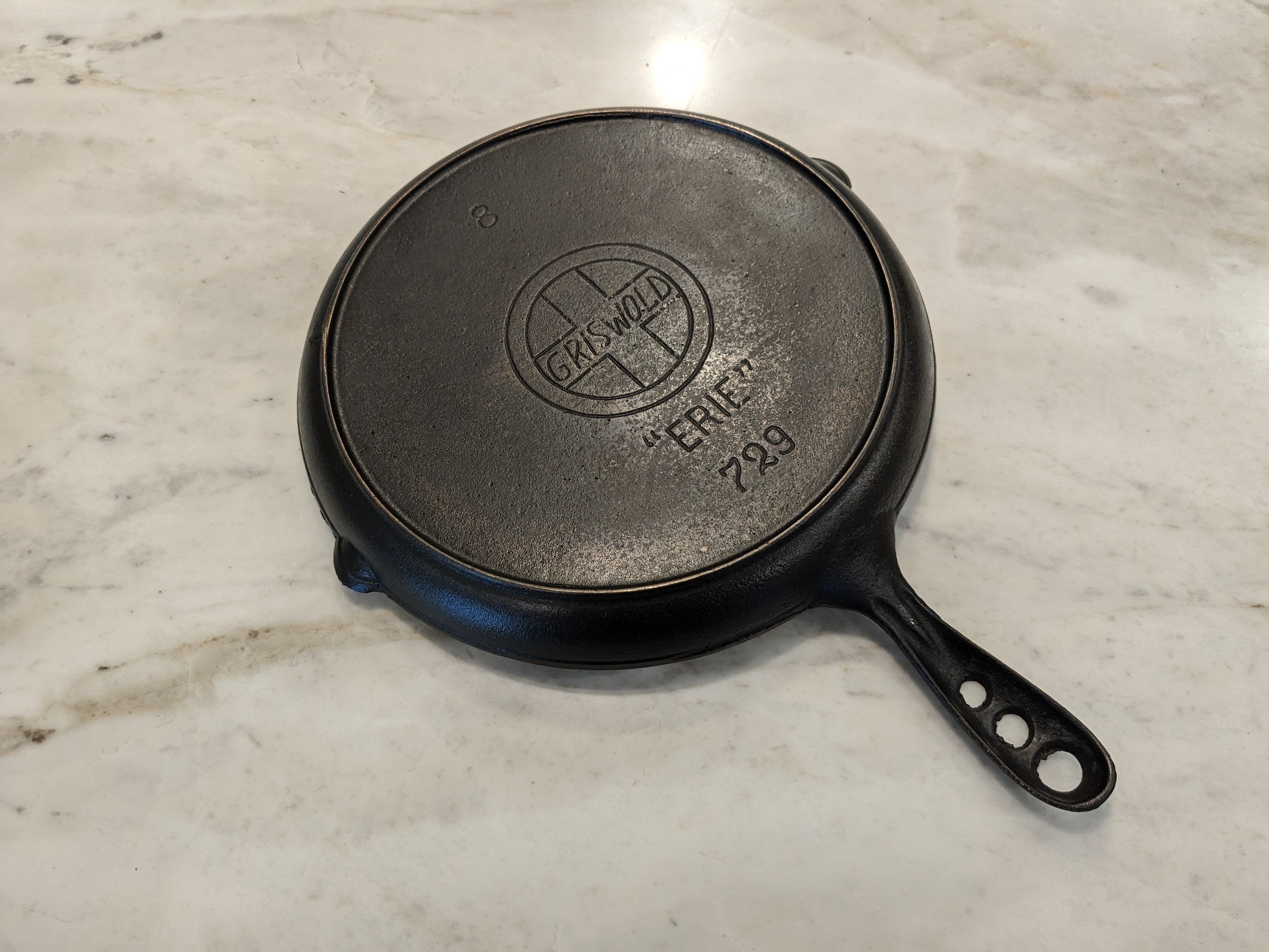 Harbor Freight Double Sided Cast Iron Griddle Flat Ribbed 8 X 9.3 X 1/2”  In/Out