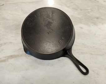 1800s ERIE no.8 Cast Iron Skillet Second Series BEAUTY