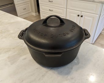 NICE Vintage Griswold 8 LBL Dutch Oven Cast Iron Fully Marked BEAUTY