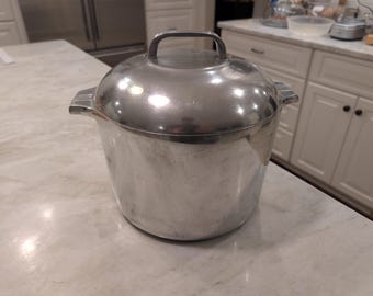 WOW Vintage Magnalite Wagner 4738 Deep Stock Pot w/ Lid and Trivet FLAT