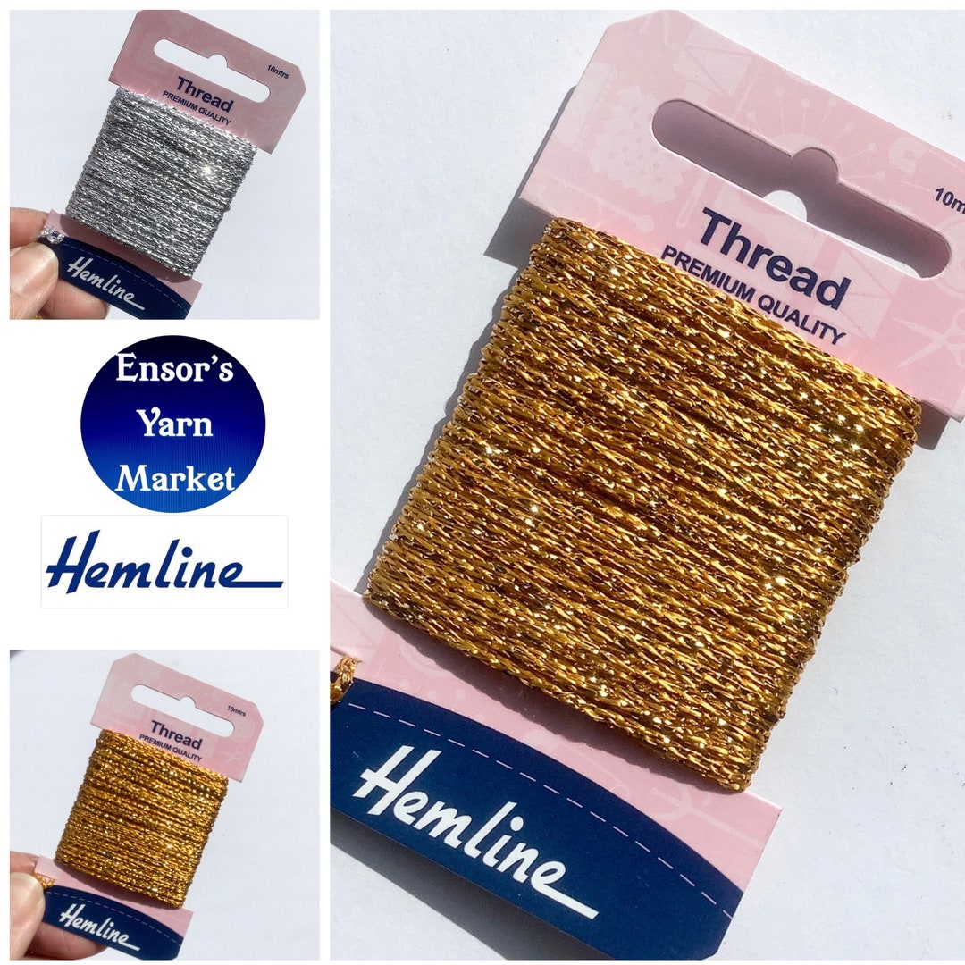 Glittered Thread THREAD: Glitter Thread, 10m Silver and Dark Gold by Hemline - Etsy UK