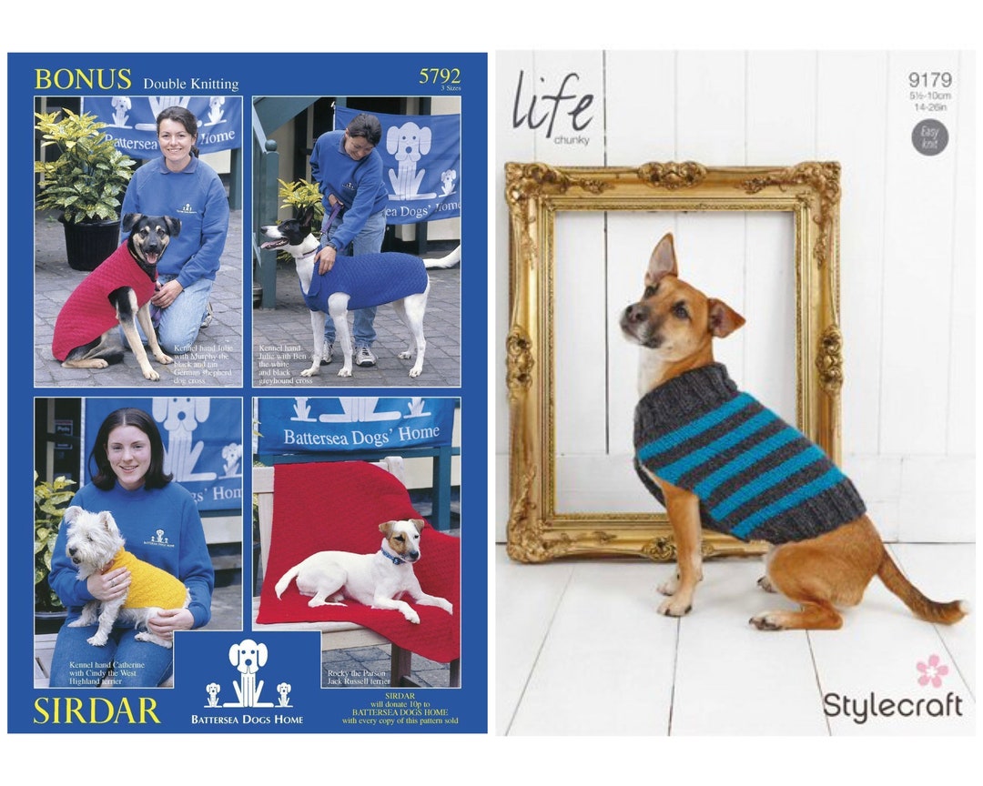 Dog Coat Knitting Patterns SIRDAR Double Knit or STYLECRAFT Chunky