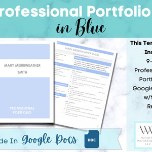 Professional Portfolio Template, Career Portfolio Template, Resume Template Google Docs, job interview presentation template, executive