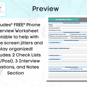 Job Application tracker, job search, Job search spreadsheet, job search planner, Job search template, application tracker, interview tracker image 4