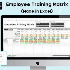 Training Tracker, Employee Training, Excel Template, Training Matrix, Skills Matrix, Employee Onboarding, Human Resources, Small Business Te