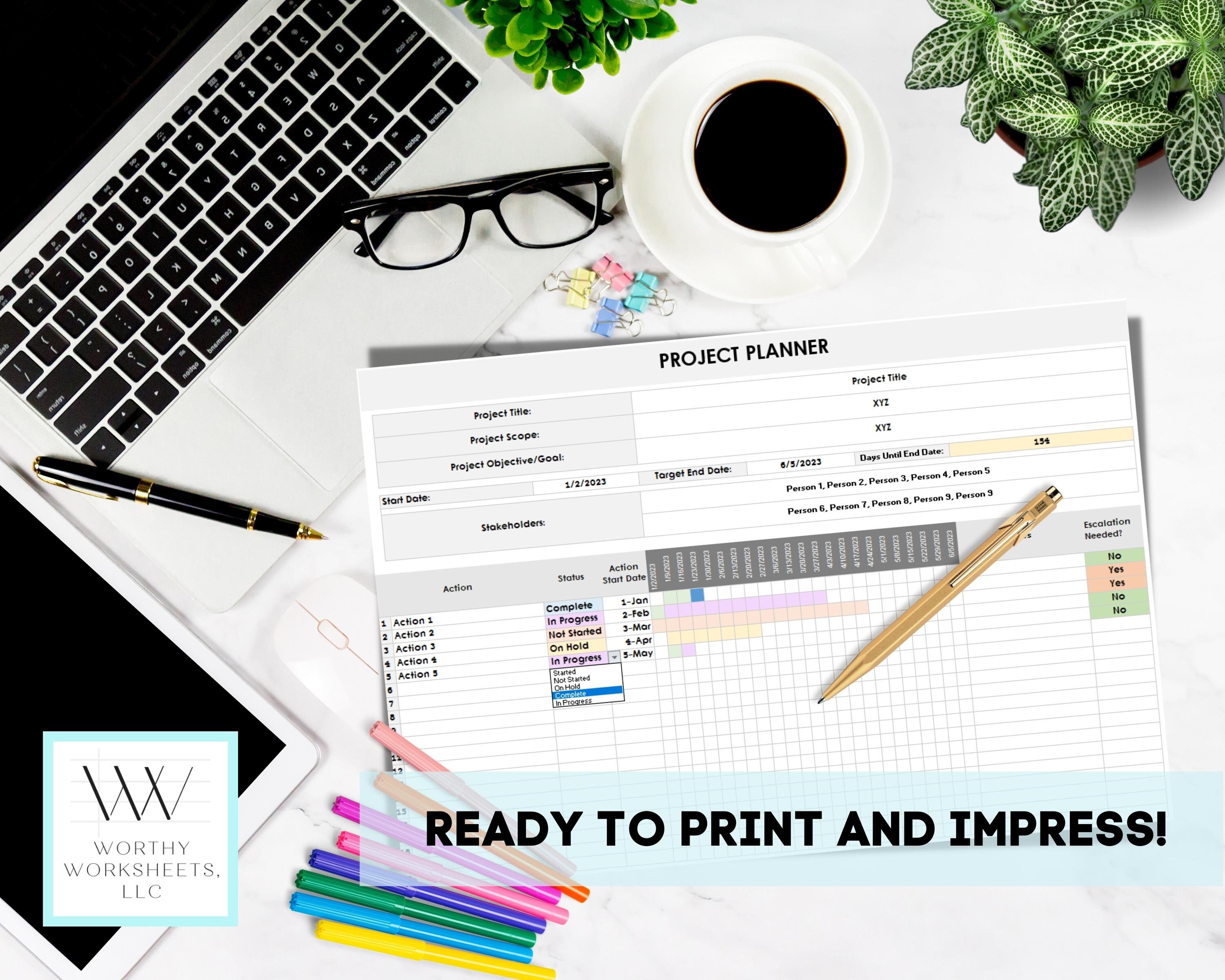 Action Plan, Project Management, Project Tracker, Task Tracker, Project ...