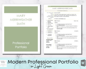 Professional Portfolio Template, Career Portfolio Template, Resume Template, job interview presentation template, executive resume