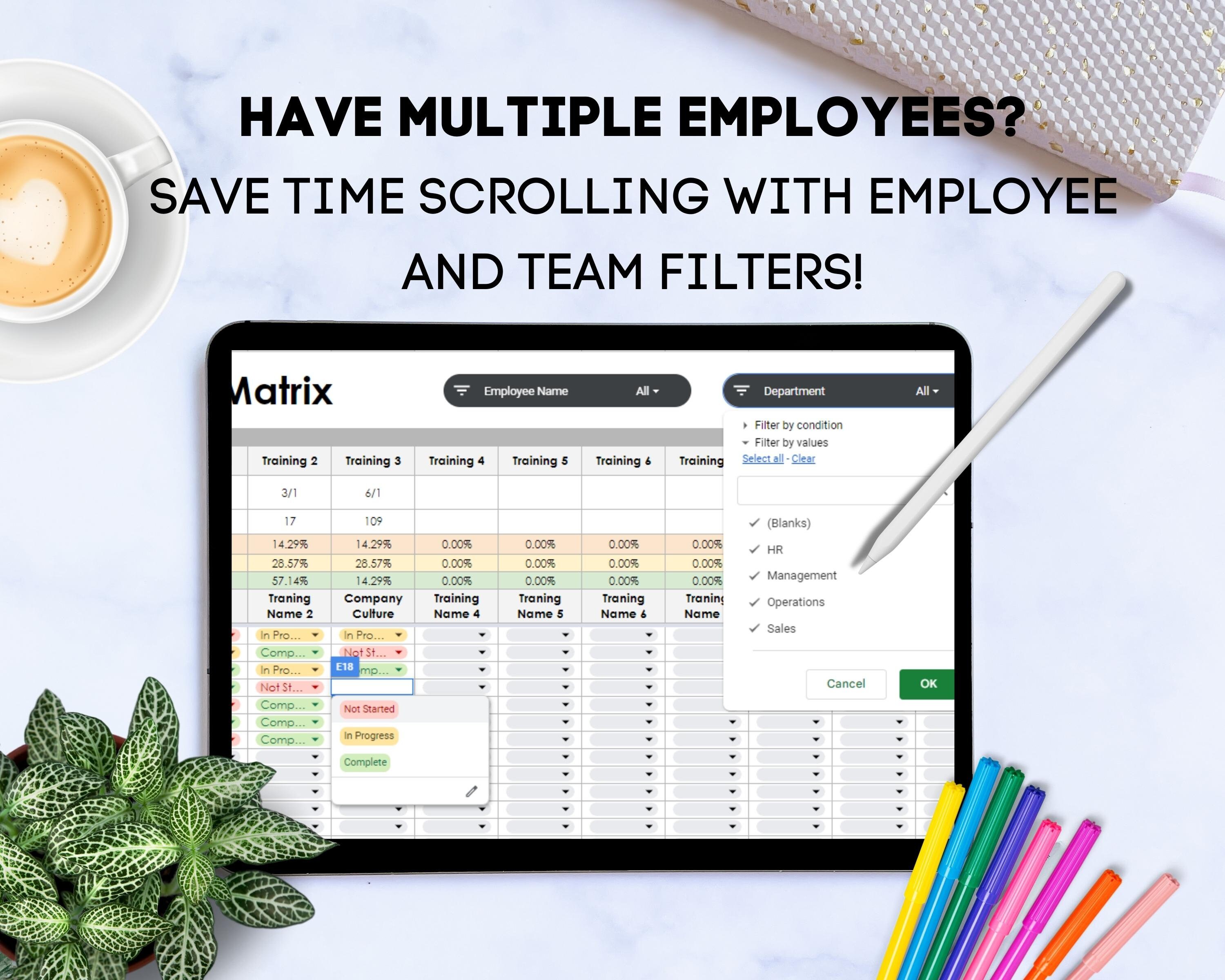 Training Tracker, Employee Training, Google Sheets Template, Training ...