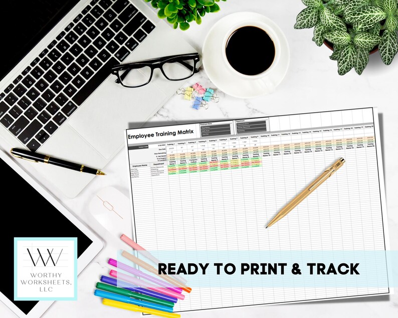 Training Tracker, Employee Training, Excel Template, Training Matrix ...