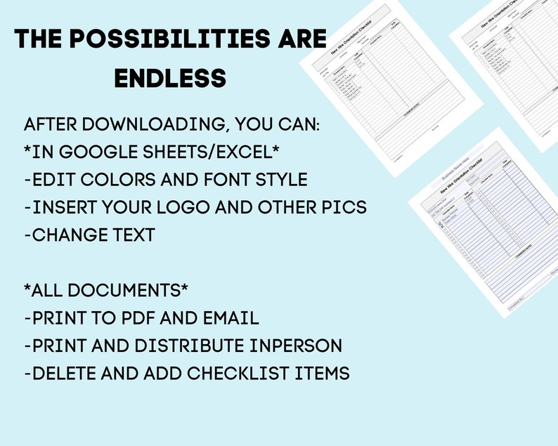 New Hire Checklist, Employee Onboarding, HR Forms, Small Business HR