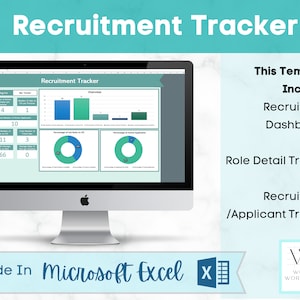 Recruitment tracker, recruitment template, recruitment dashboard, application tracker system, hiring tracker, recruitment planner,