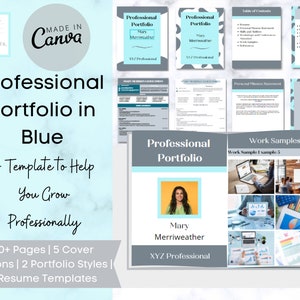 Professional Portfolio Template, Career Portfolio, Job Portfolio,  Canva, Resume Template, Job Interview Tool, Portfolio Document
