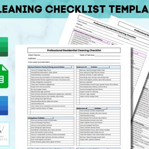 Cleaning Checklist, Cleaning Service template, residential cleaning Checklist, Cleaning Business Checklist, Vrbo, Cleaning Check List