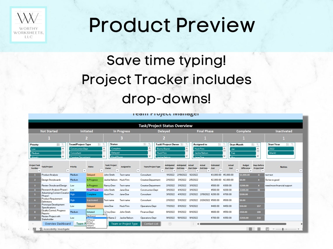 Project Tracker, Task Tracker, Project Template, Project to Do List ...
